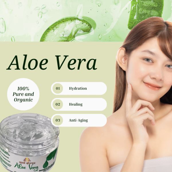 Pure Aloe Vera Skin & Hair Gel With Natural Emollients & Vitamin E (Paraben Free), Multipurpose Gel (200g)