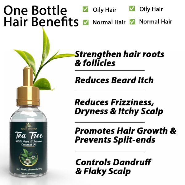 Tea Tree Essential Oil, 100% Natural & Organic, Dropper for Skin, Hair Care (30 ml)