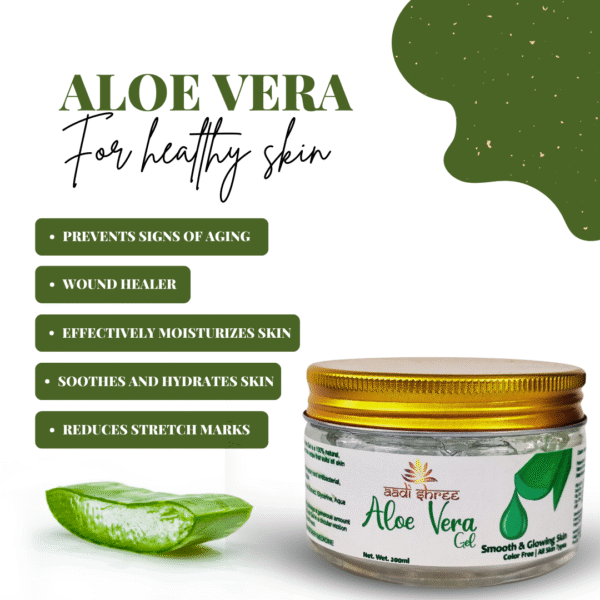 Pure Aloe Vera Skin & Hair Gel With Natural Emollients & Vitamin E (Paraben Free), Multipurpose Gel (200g)