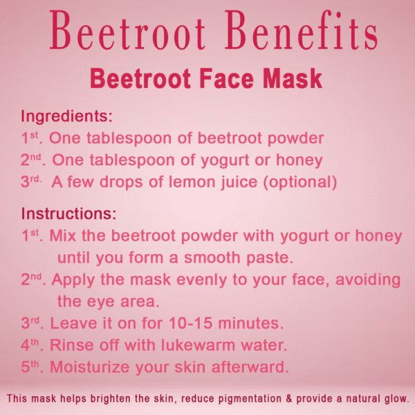 Beetroot Powder For Face, Natural Energy & Stamina - 120gm